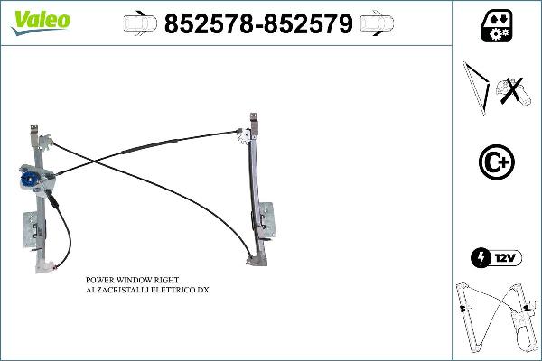 VALEO 852578 - Mecanism actionare geam aaoparts.ro