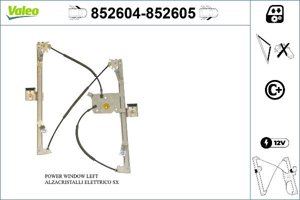 VALEO 852604 - Mecanism actionare geam aaoparts.ro