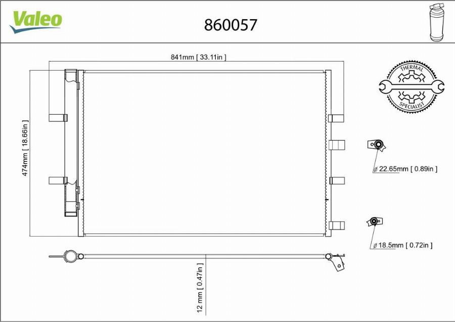 Valeo 860057 - Condensator, climatizare aaoparts.ro