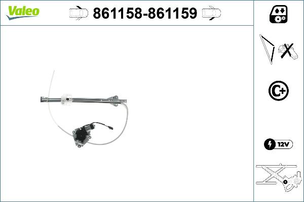 VALEO 861159 - Mecanism actionare geam aaoparts.ro