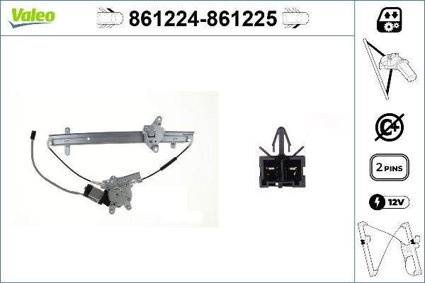 VALEO 861225 - Mecanism actionare geam aaoparts.ro