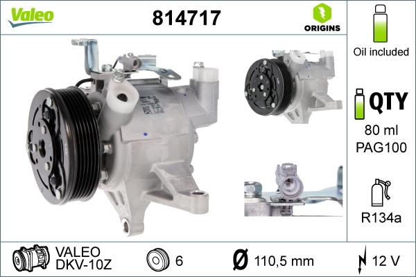 Valeo 814717 - Compresor, climatizare aaoparts.ro