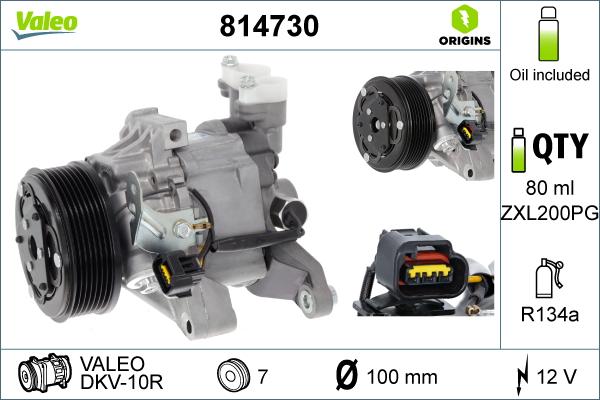 Valeo 814730 - Compresor, climatizare aaoparts.ro