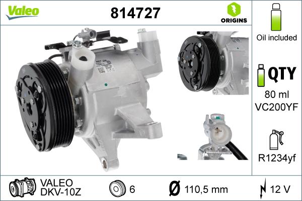 Valeo 814727 - Compresor, climatizare aaoparts.ro