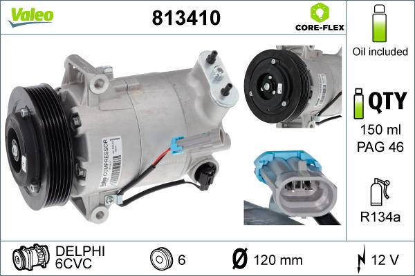 Valeo 813410 - Compresor, climatizare aaoparts.ro