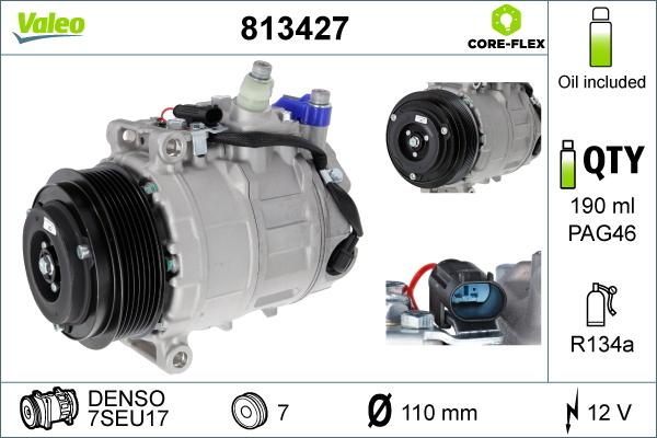 VALEO 813427 - Compresor, climatizare aaoparts.ro