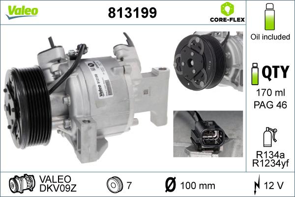 Valeo 813199 - Compresor, climatizare aaoparts.ro