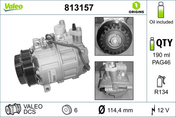 Valeo 813157 - Compresor, climatizare aaoparts.ro