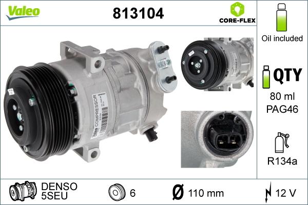 Valeo 813104 - Compresor, climatizare aaoparts.ro