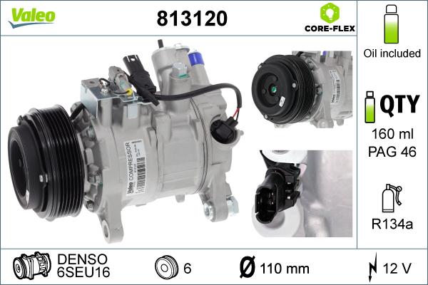 Valeo 813120 - Compresor, climatizare aaoparts.ro