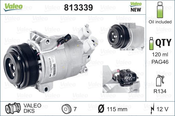 Valeo 813339 - Compresor, climatizare aaoparts.ro