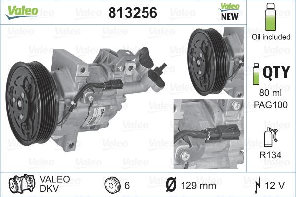 Valeo 813256 - Compresor, climatizare aaoparts.ro