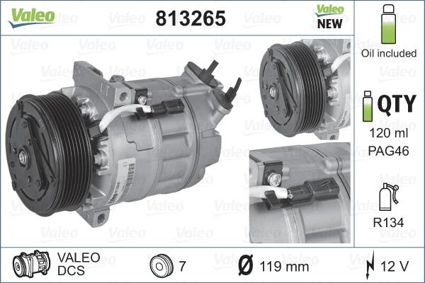 Valeo 813265 - Compresor, climatizare aaoparts.ro