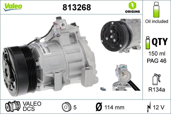 Valeo 813268 - Compresor, climatizare aaoparts.ro