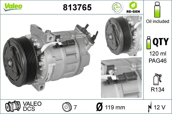 Valeo 813765 - Compresor, climatizare aaoparts.ro