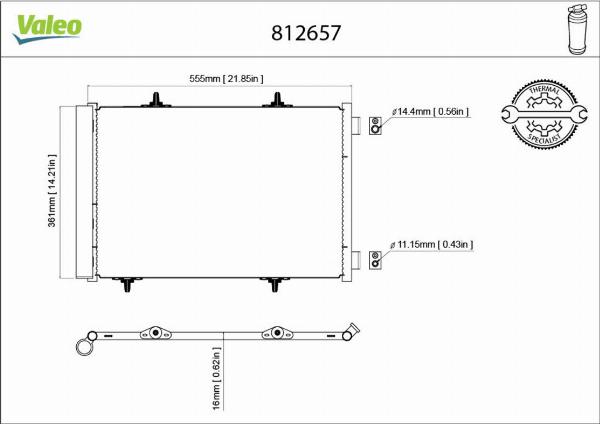 VALEO 812657 - Condensator, climatizare aaoparts.ro