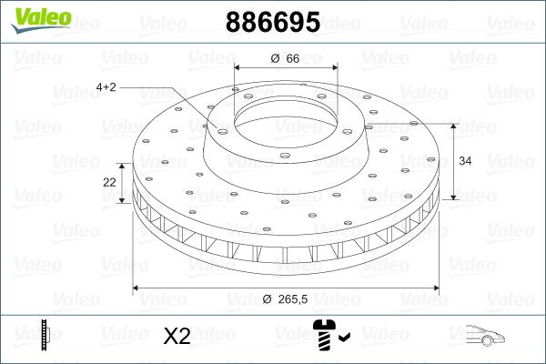 VALEO 886695 - Disc frana aaoparts.ro