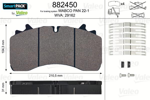 Valeo 882450 - Set placute frana,frana disc aaoparts.ro