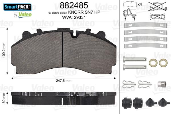 Valeo 882485 - Set placute frana,frana disc aaoparts.ro