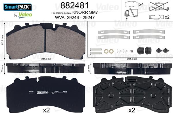 Valeo 882481 - Set placute frana,frana disc aaoparts.ro