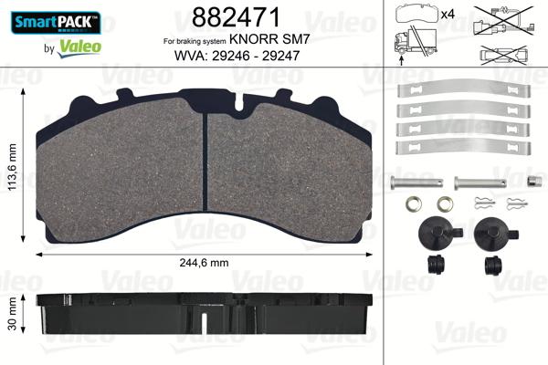 Valeo 882471 - Set placute frana,frana disc aaoparts.ro