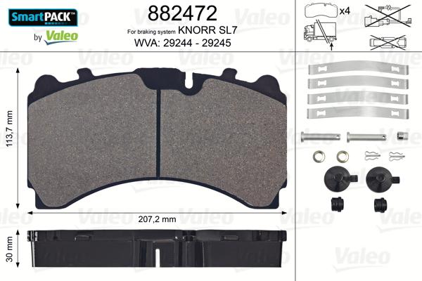 Valeo 882472 - Set placute frana,frana disc aaoparts.ro