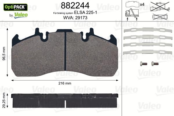 Valeo 882244 - Set placute frana,frana disc aaoparts.ro