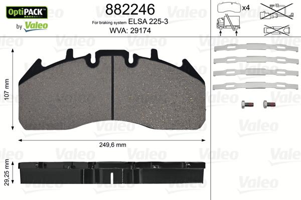 Valeo 882246 - Set placute frana,frana disc aaoparts.ro