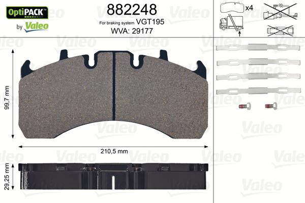 Valeo 882248 - Set placute frana,frana disc aaoparts.ro