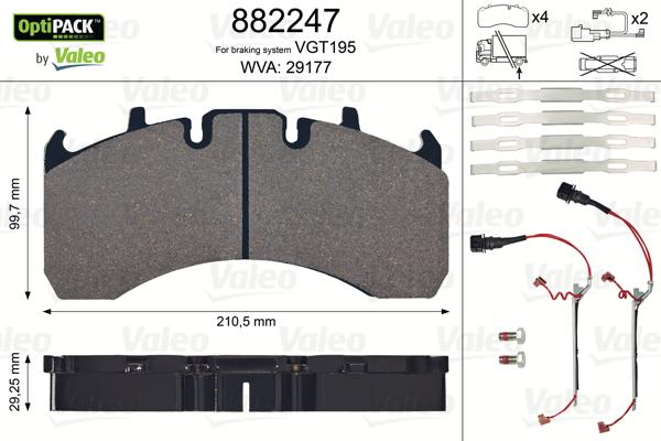 Valeo 882247 - Set placute frana,frana disc aaoparts.ro