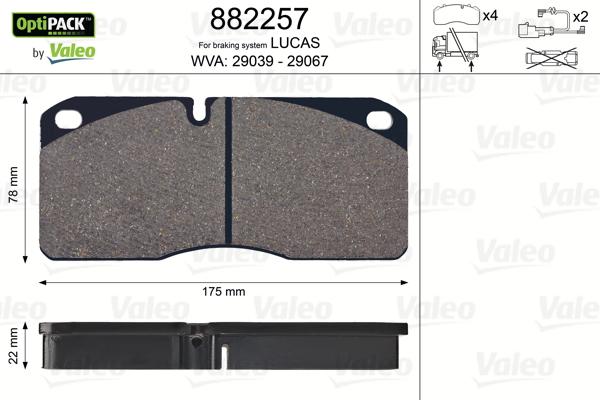 VALEO 882257 - Set placute frana,frana disc aaoparts.ro