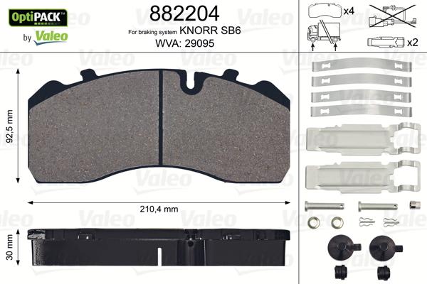 Valeo 882204 - Set placute frana,frana disc aaoparts.ro