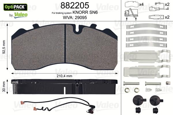 Valeo 882205 - Set placute frana,frana disc aaoparts.ro