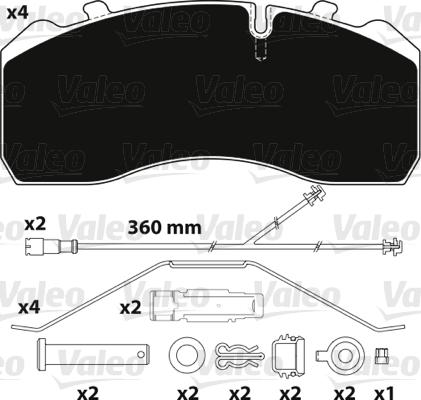 Valeo 882206 - Set placute frana,frana disc aaoparts.ro
