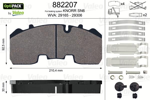 Valeo 882207 - Set placute frana,frana disc aaoparts.ro