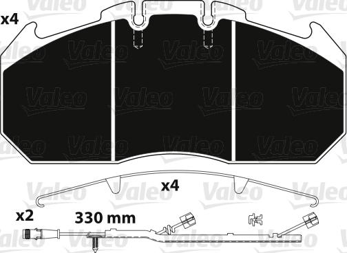 Valeo 882219 - Set placute frana,frana disc aaoparts.ro