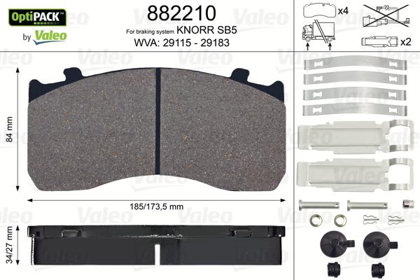 Valeo 882210 - Set placute frana,frana disc aaoparts.ro