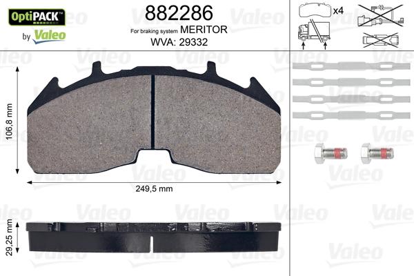 Valeo 882286 - Set placute frana,frana disc aaoparts.ro