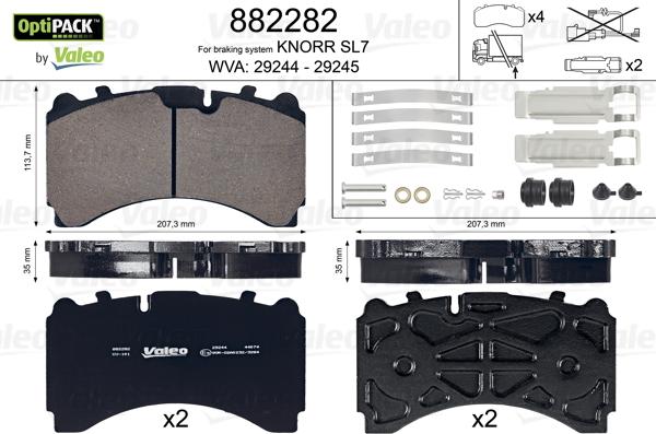 Valeo 882282 - Set placute frana,frana disc aaoparts.ro