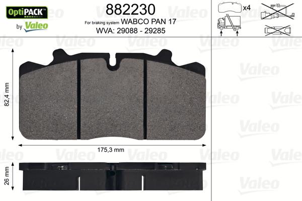 Valeo 882230 - Set placute frana,frana disc aaoparts.ro