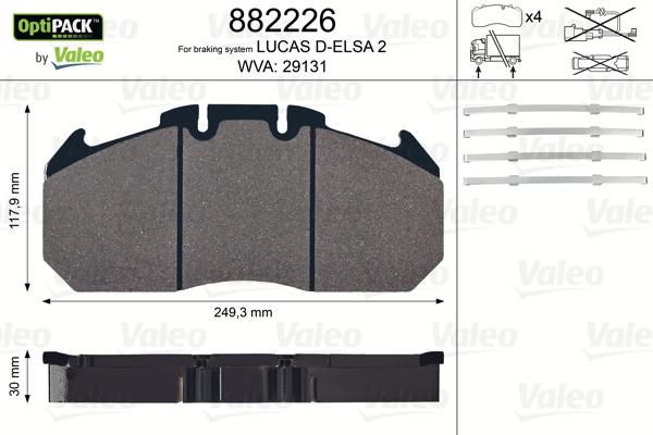 Valeo 882226 - Set placute frana,frana disc aaoparts.ro