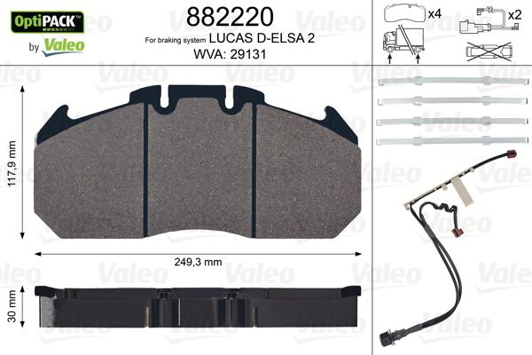 Valeo 882220 - Set placute frana,frana disc aaoparts.ro