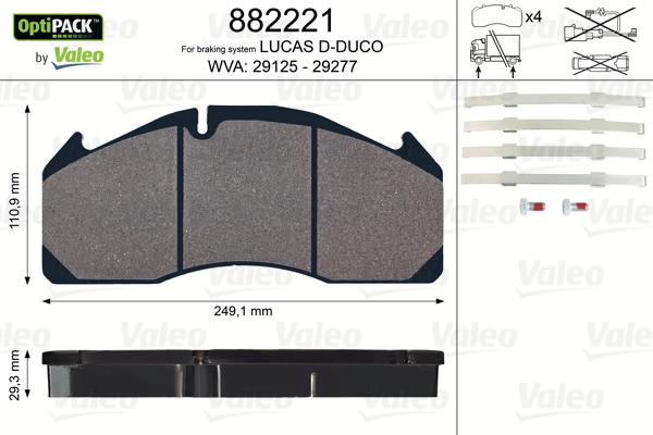 Valeo 882221 - Set placute frana,frana disc aaoparts.ro