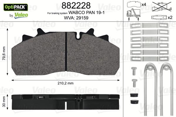 Valeo 882228 - Set placute frana,frana disc aaoparts.ro