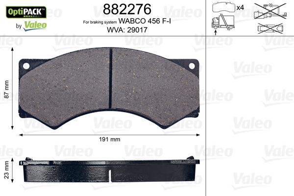 Valeo 882276 - Set placute frana,frana disc aaoparts.ro