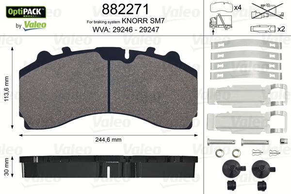 Valeo 882271 - Set placute frana,frana disc aaoparts.ro