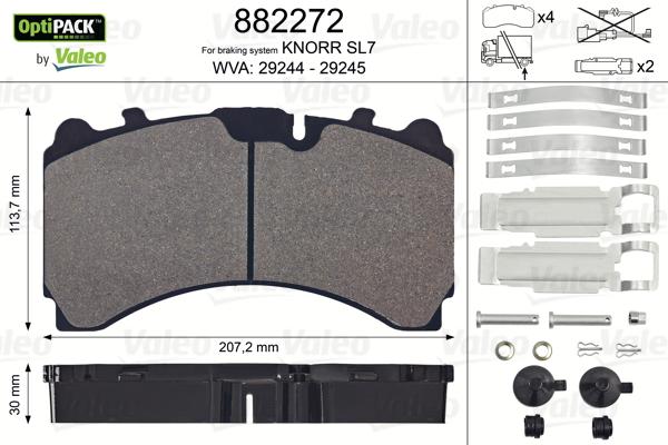 Valeo 882272 - Set placute frana,frana disc aaoparts.ro