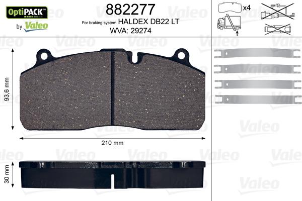 Valeo 882277 - Set placute frana,frana disc aaoparts.ro