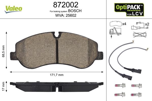 Valeo 872002 - Set placute frana,frana disc aaoparts.ro