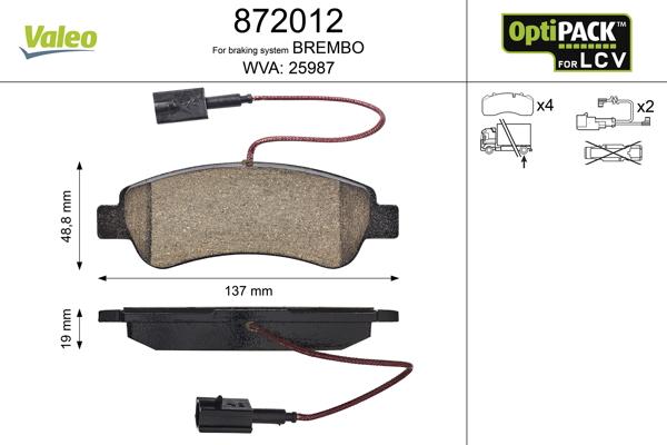 Valeo 872012 - Set placute frana,frana disc aaoparts.ro